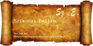 Szikszai Emília névjegykártya