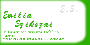 emilia szikszai business card